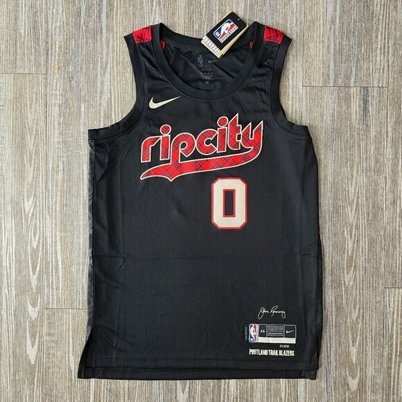 Nike Portland Trailblazers Damian Lillard City Edition Jersey Sz M 44 DX8517-010 - Picture 1 of 12